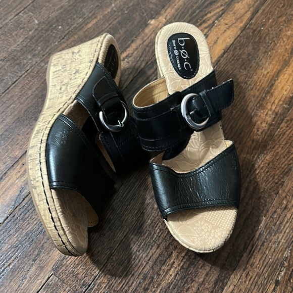 Born concept wedges classy casual shoes leather straps cute cream colored - Picture 4 of 9